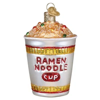 Old World Christmas Blown Glass Ornament For Christmas Tree, Ramen Noodle Cup In Multicolored