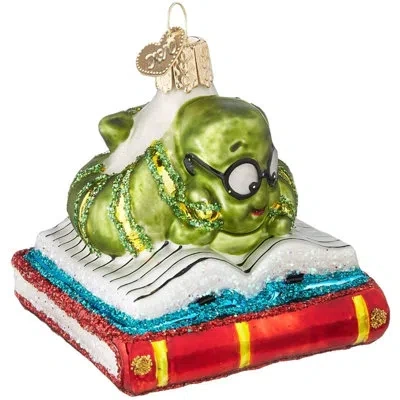 Old World Christmas Bookworm Hanging Figurine Ornament