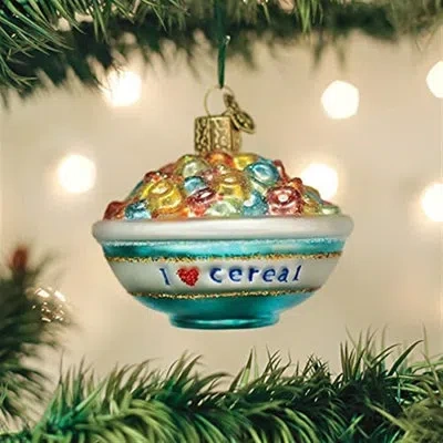 Old World Christmas Bowl Of Cereal Hanging Figurine Ornament