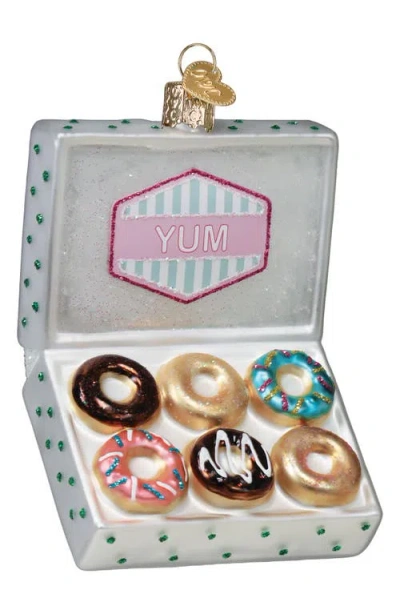 Old World Christmas Box Of Donuts Glass Ornament In Multi