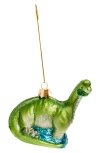 Old World Christmas Brontosaurus Glass Ornament In Green/turquoise