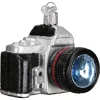 Old World Christmas Camera Glass Ornament In Black