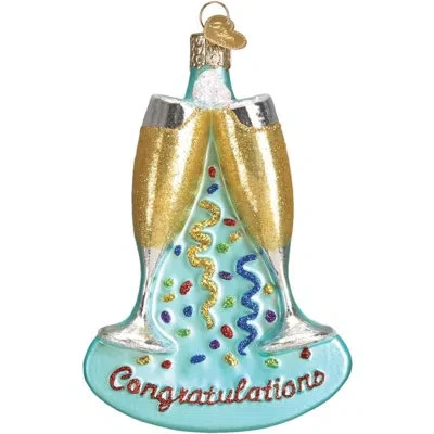 Old World Christmas Champagne Toast Hanging Figurine Ornament In Multi