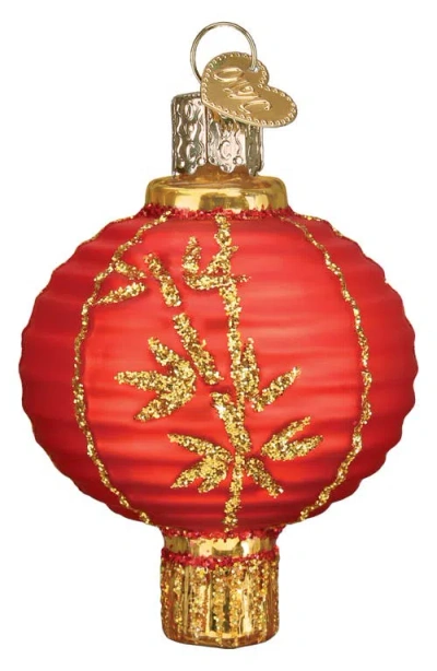 Old World Christmas Chinese Lantern Glass Ornament In Red/gold