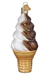Old World Christmas Chocolate Swirl Soft Serve Glass Ornament In Multi