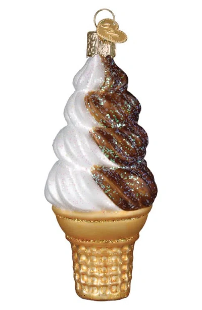 Old World Christmas Chocolate Swirl Soft Serve Glass Ornament In Multi