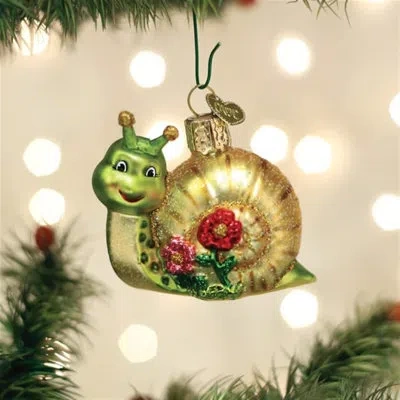 Old World Christmas Christmas Hanging Glass Tree Ornament, Smiley Snail Solid Hanging Figurine Ornament