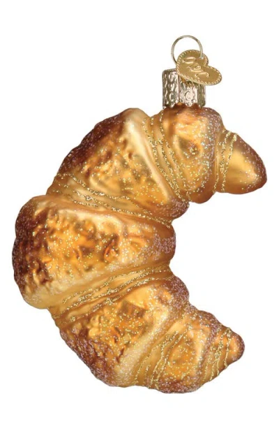 Old World Christmas Croissant Glass Ornament In Golden Tan