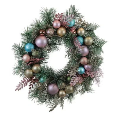 Old World Christmas Decorative Faux Wreath, Pastel Touch Of Whimsy, 24in In Green