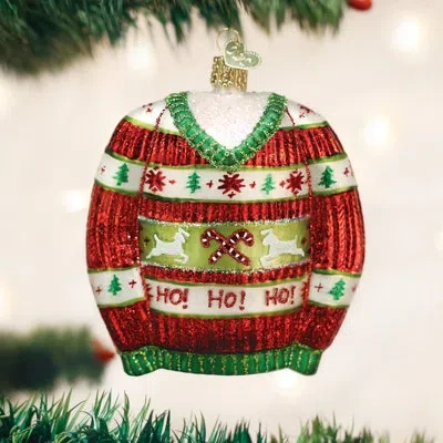 Old World Christmas Festive Christmas Sweater Ornament In Multicolor