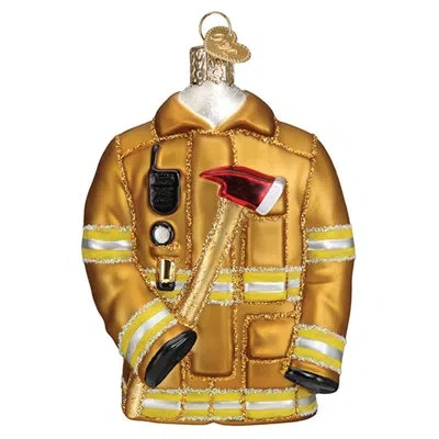 Old World Christmas Firefighter's Coat Hanging Figurine Ornament