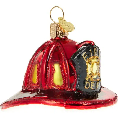 Old World Christmas Firefighter's Helmet Ornament In Multi