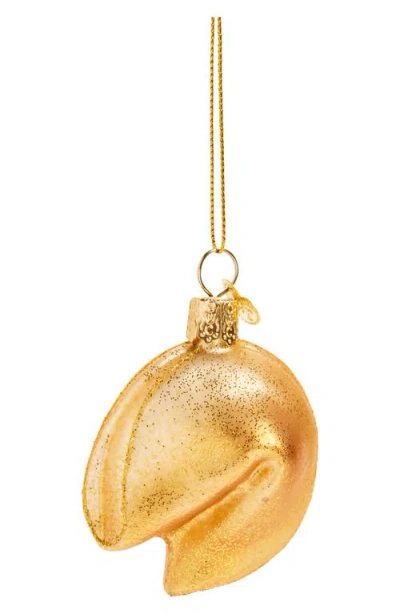 Old World Christmas Fortune Cookie Glass Ornament In Golden Brown