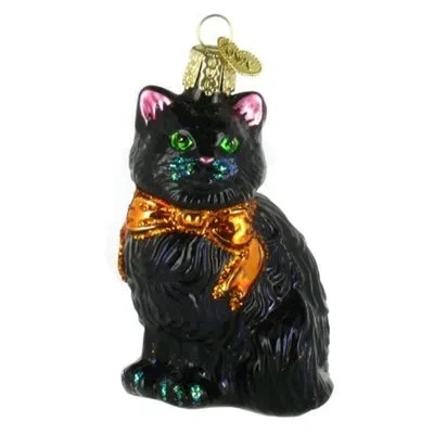 Old World Christmas Glass Blown Halloween Kitty Hanging Figurine Ornament