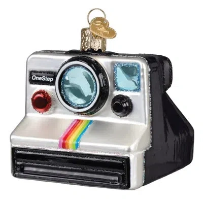Old World Christmas Glass Ornament For Christmas Tree, Polaroid Onestep Camera In Black