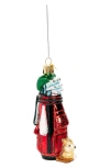 Old World Christmas Golf Bag Glass Ornament In Red/green/silver