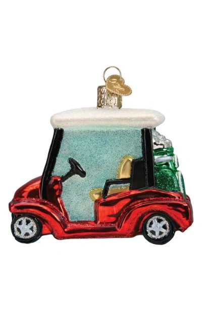 Old World Christmas Golf Cart Glass Ornament In Red