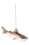 Old World Christmas Great White Shark Glass Ornament In Grey/white/silver