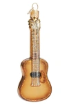 Old World Christmas Guitar Ornament In Brown
