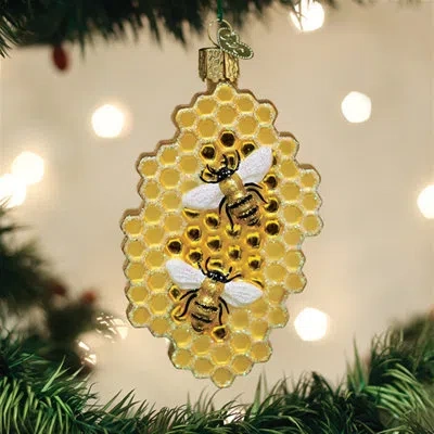 Old World Christmas Honeycomb Glass Blown Hanging Figurine Ornament