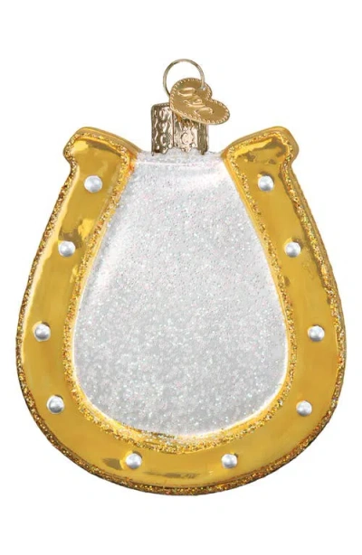 Old World Christmas Horseshoe Glass Ornament In Gold