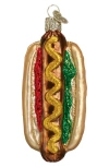 Old World Christmas Hot Dog Glass Ornament In Multi