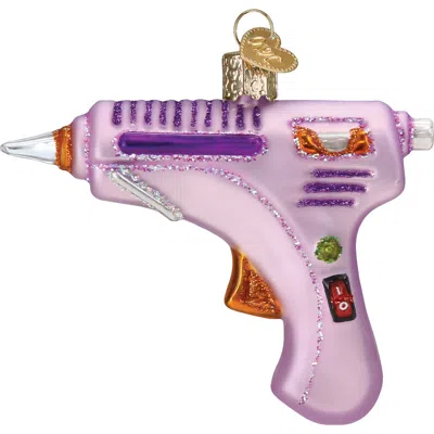 Old World Christmas Hot Glue Gun Glass Ornament In Lavender/purple