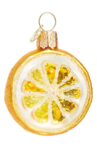 Old World Christmas Lemon Slice Glass Ornament In Yellow
