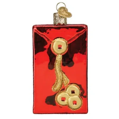 Old World Christmas Lucky Red Envelope Hanging Figurine Ornament