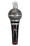 Old World Christmas Microphone Glass Ornament In Black/silver
