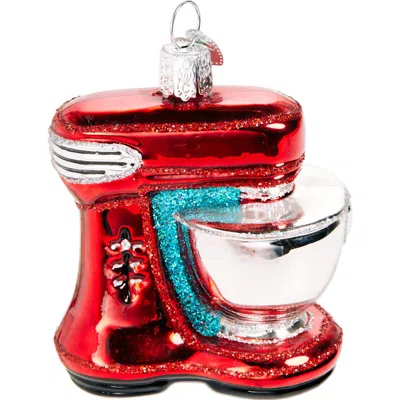 Old World Christmas Mixer Glass Ornament In Red/silver/black