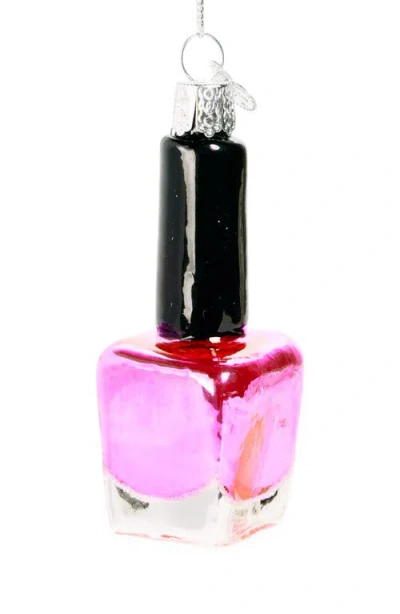 Old World Christmas Nail Polish Glass Ornament In Pink/black/silver