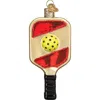 Old World Christmas Pickleball Paddle Glass Ornament In Red/tan/yellow