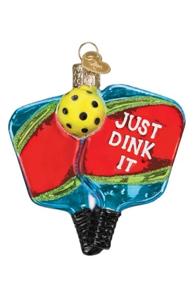 Old World Christmas Pickleball Paddles Glass Ornament In Red/blue/green