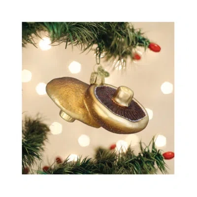 Old World Christmas Portobello Mushrooms Blown Glass For Tree Hanging Figurine Ornament