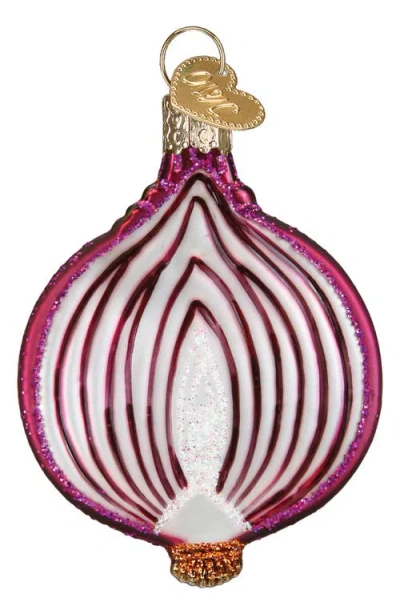 Old World Christmas Red Onion Glass Ornament In Pink