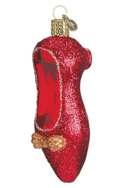 Old World Christmas Red Slipper Hand Painted Ornament