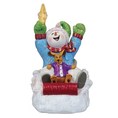 Old World Christmas Resin Lighted Holiday Figurine, Star Powered Snow Boy, 5.5in In Multicolored