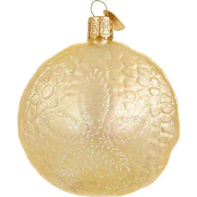 Old World Christmas Sand Dollar Glass Ornament In Gold