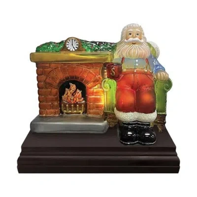 Old World Christmas Santa At Hearth Light Figurine In Multicolored
