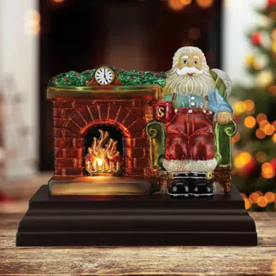 Old World Christmas Santa At Hearth Night Light In Red In Multi