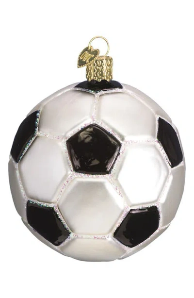 Old World Christmas Soccer Ball Glass Ornament In Black/white