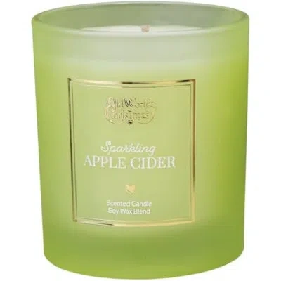 Old World Christmas Soy Wax Blend Candle, Sparkling Apple Cider, 8oz In Green