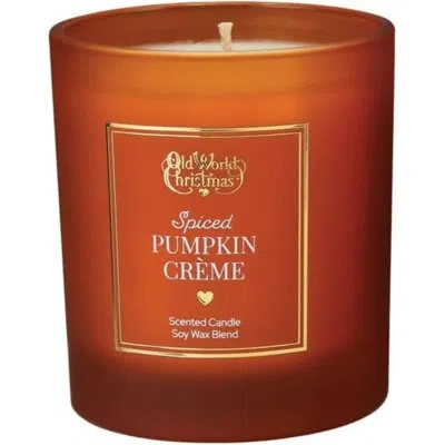 Old World Christmas Soy Wax Blend Candle, Spiced Pumpkin Creme, 8oz In Orange