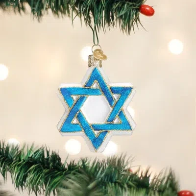 Old World Christmas Star Of David Hanging Figurine Ornament In Multicolor