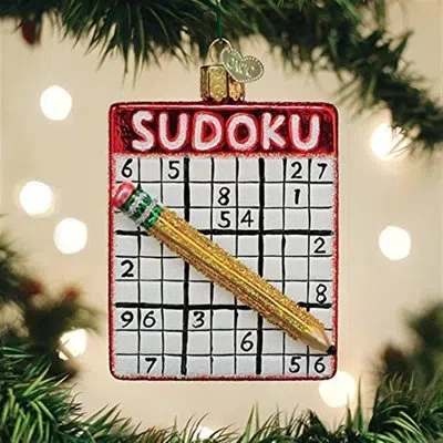 Old World Christmas Sudoku Hanging Figurine Ornament