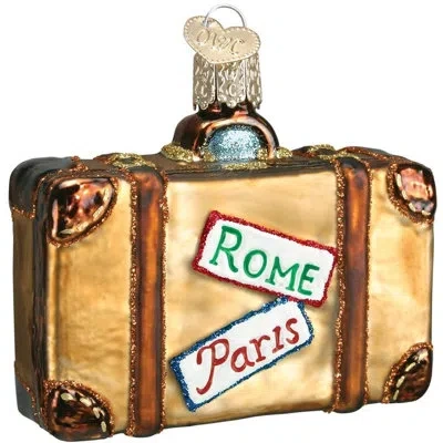 Old World Christmas Suitcase Hanging Figurine Ornament
