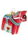 Old World Christmas Swedish Dala Horse Ornament In Multi