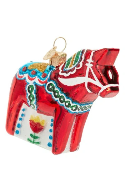 Old World Christmas Swedish Dala Horse Ornament In Multi
