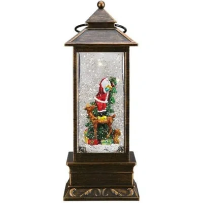 Old World Christmas Tabletop Santa Lantern Snow Globe, Multicolored, 11in In Brown